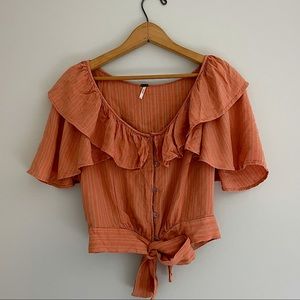 Free People Boho Cropped Blouse
